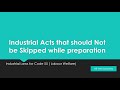 Labour Legislation Acts that should not be skipped (  UGC NET Labour Welfare Code 55)