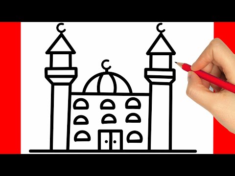Çok Kolay Cami Resmi Çizimi - Kolay Çizimler - Cami Nasıl Çizilir - Kolay Çizimler Cami - Cami Resmi