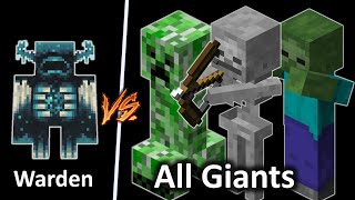 Warden vs All Giant Mobs in Minecraft - Who will win?