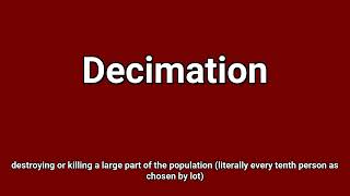 'Decimation' Meaning and Pronunciation