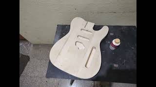 Converting a reclaimed Pine blank into a Telecaster style guitar body