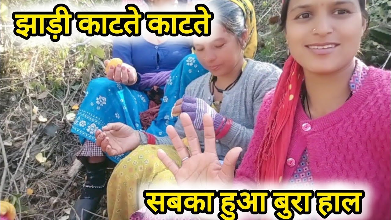 झाड़ी काटते काटते हुआ बुरा हाल 😭😭#pahadilifestylevlogcoolpahadi 