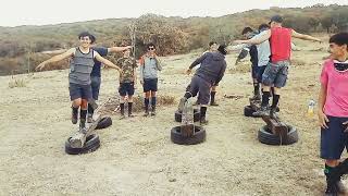 ENTRENAMIENTO de EQUILIBRIO TROPA Poseidon LLANTAS Y POLINES @Maquinacamp