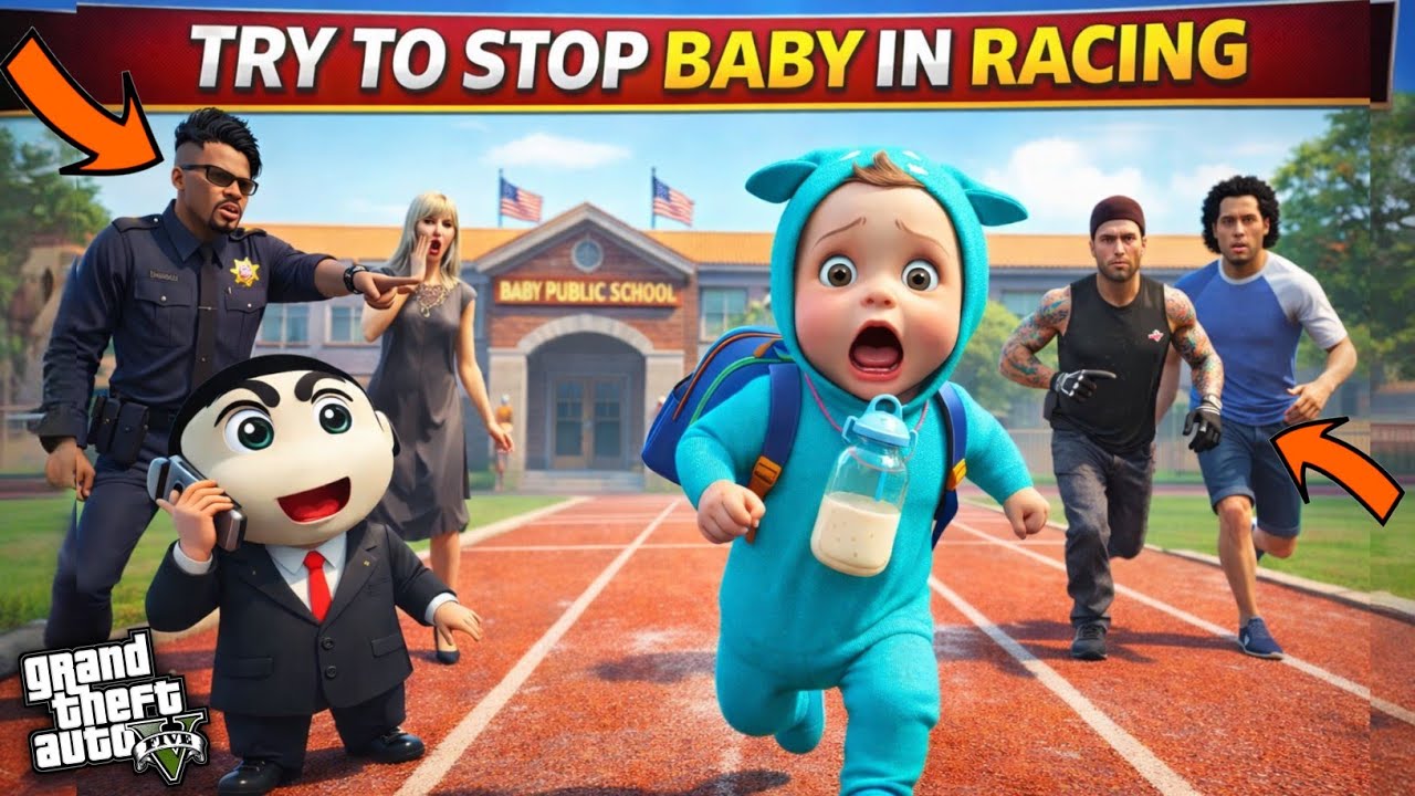 GTA 5: Franklin New Born Baby 2nd day At School Went Wrong By Bullies😰In Shinchan School😭Ps Gamester