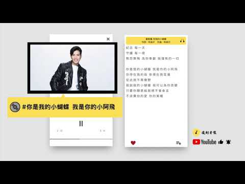 蕭敬騰-阿飛的小蝴蝶  HD 歌詞 高音質 舊歌
