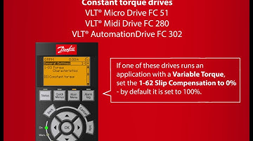 Tips for constant and variable torque for the Danfoss VLT® AC drives
