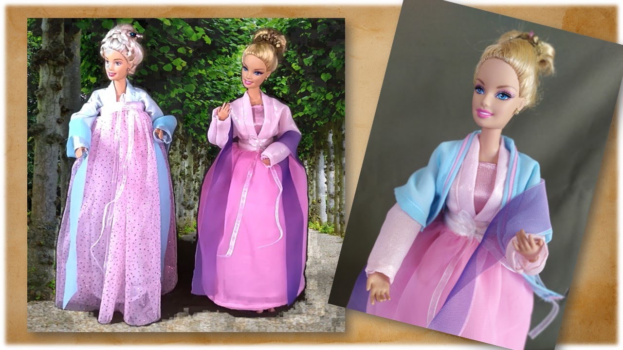 Barbie Hanfu Dress part 2 from Tang Dynasty Style | Simple Chinese Hanfu | Barbie Dress Craft