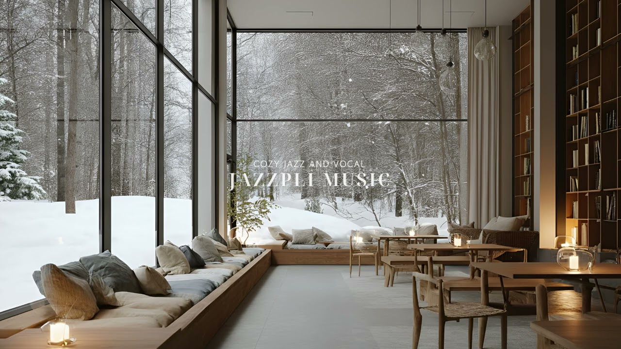 a quiet library in the snowy woods - gentle jazz (playlist)