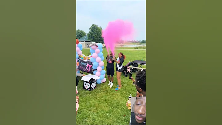 💕💙 She walked off so fast after the Gender Reveal #babyshower #babyshower #genderreveal
