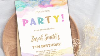 Paint Birthday Invitations How to Edit on Zazzle 🎉 #zazzle #etsy   @YouTube @Etsy @zazzle
