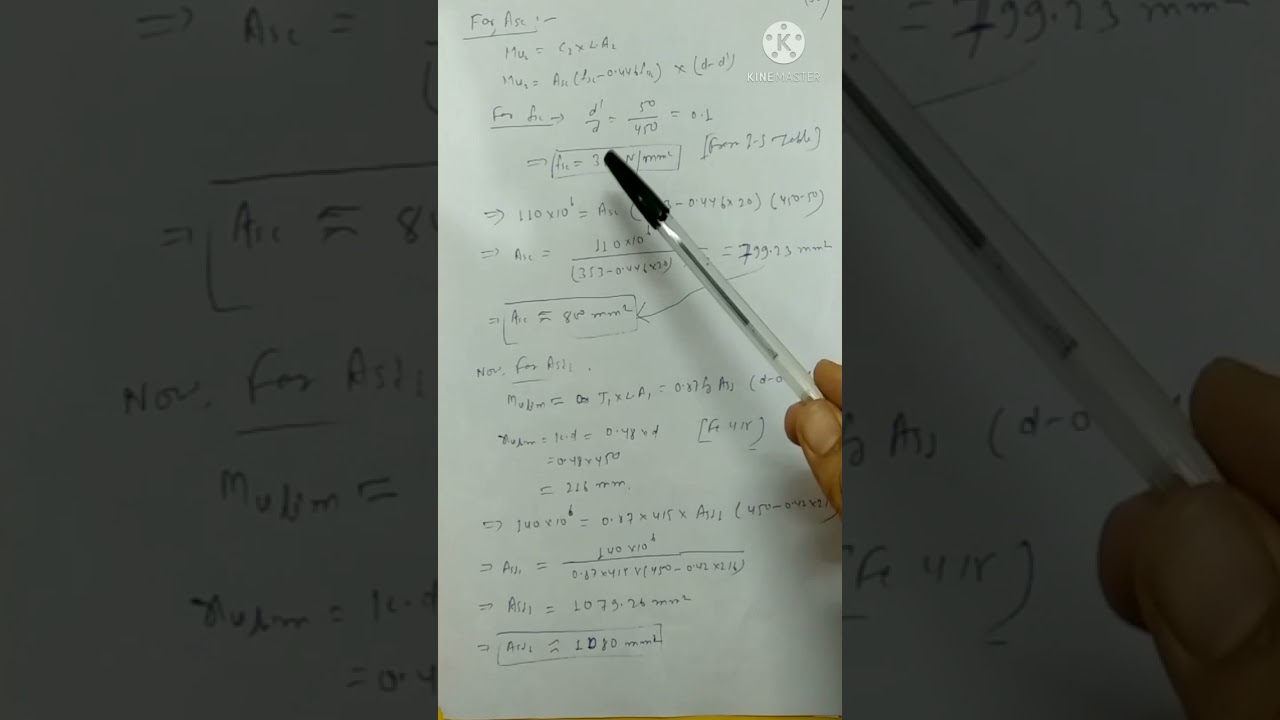 21. Design of Doubly Reinforced Beam Section : Numerical. 