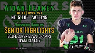 Aidan Heaney 2018 Norwood Raiders Highlights (RB | LB | KR/PR)