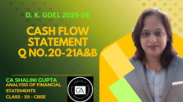 Cash Flow Statement | Class 12 Accounts | DK Goel | Chapter 5 | Question 20-21A&B  | CBSE 2026