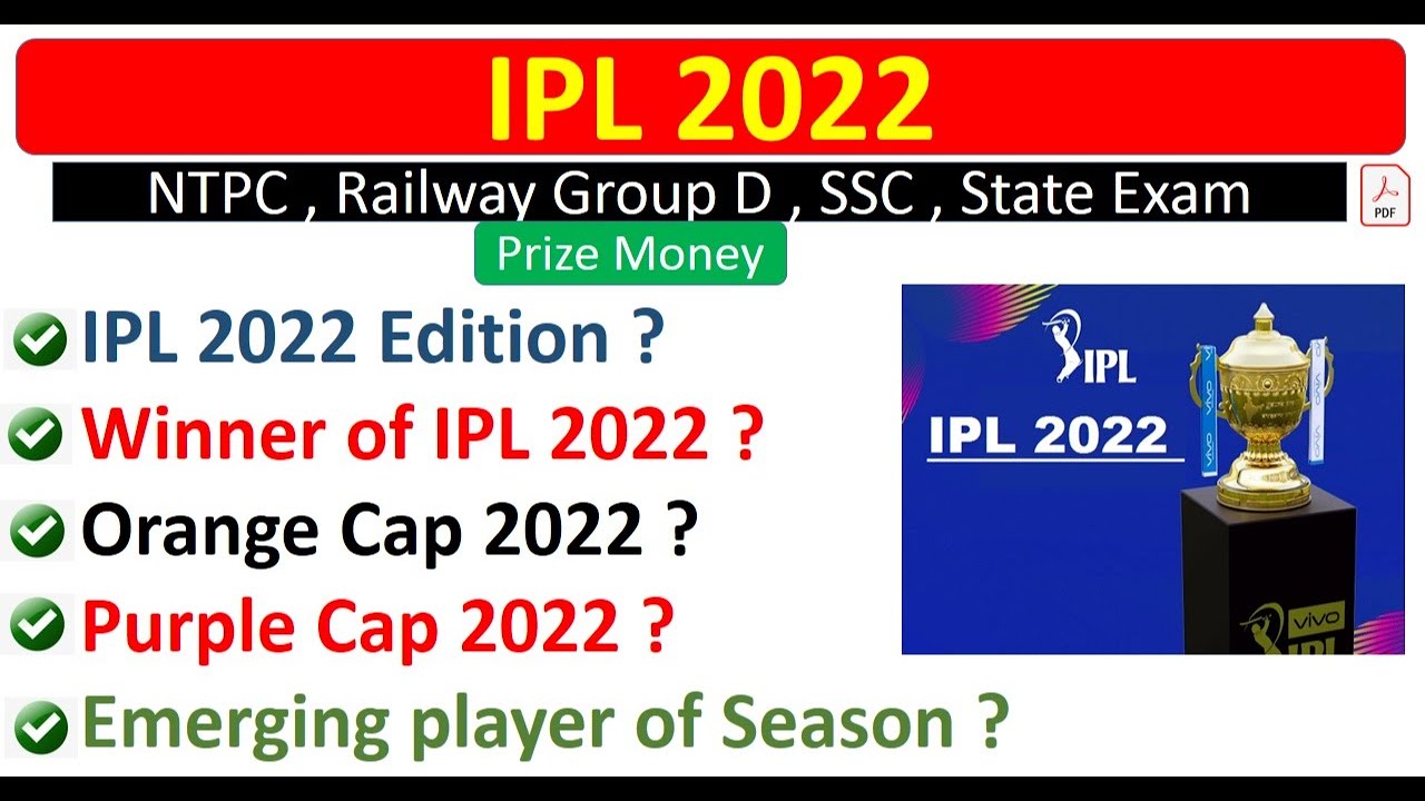 IPL 2022 Current Affairs || IPL 2022 Winners List | IPL 2022 Important MCQs || IPL Current Affairs