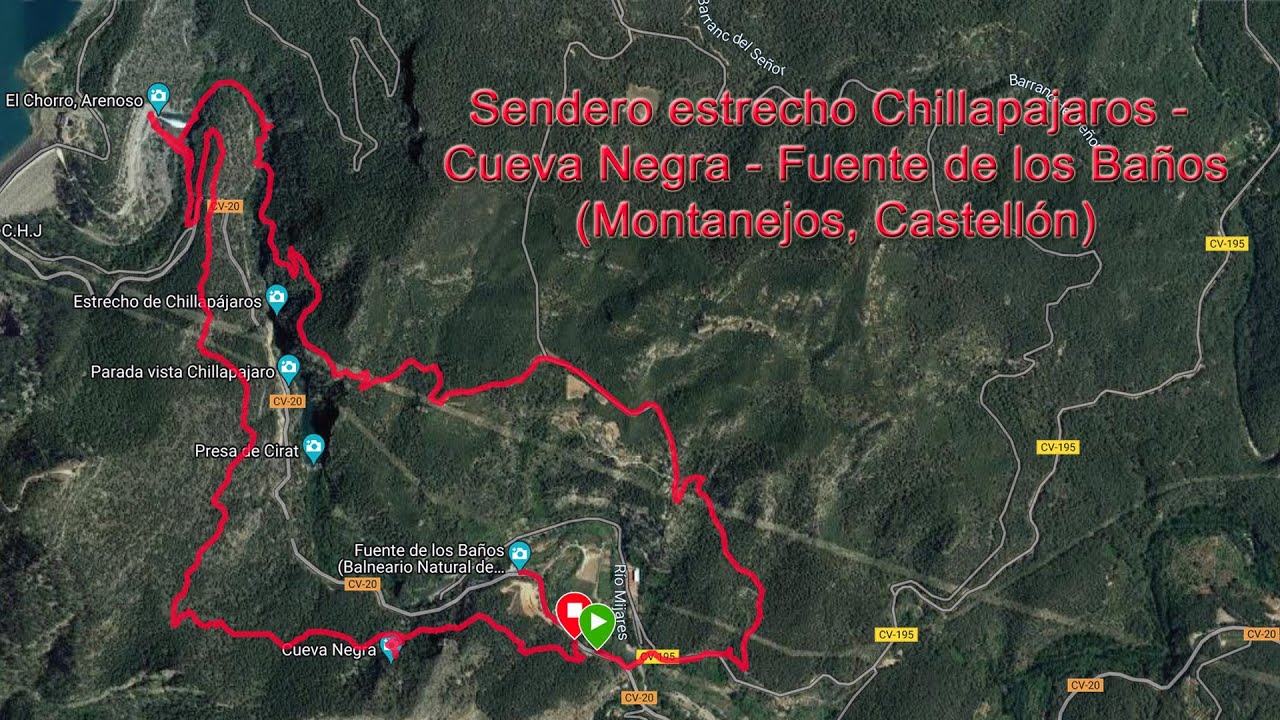 Sendero estrecho Chillapájaros - Cueva Negra - Fuente de los Baños (Montanejos, Castellón)