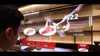LG introduced a transparent OLED display housed in a bed frame.