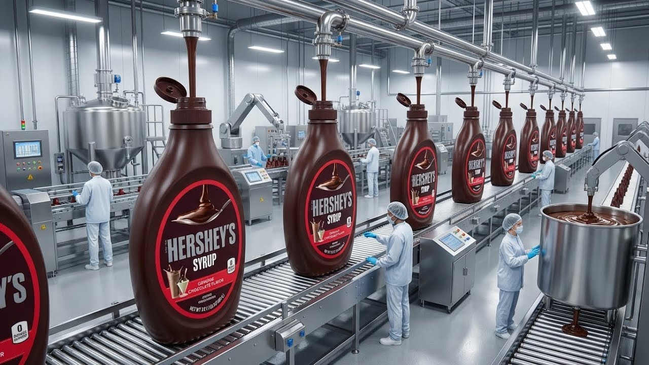 Inside a Mega Chocolate Syrup Factory | Making Millions of Tons of Chocolate Syrup (Full Process)