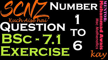 BSc - Chapter 7 Exercise 7.1 Question 1 to 6 | OFW