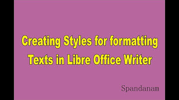 Creating a Style for Libre office Writer