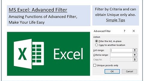 MS Excel, Use of Advanced Filter in MS Excel (Learn in Just 7 minutes), Amazing and Easy Tips