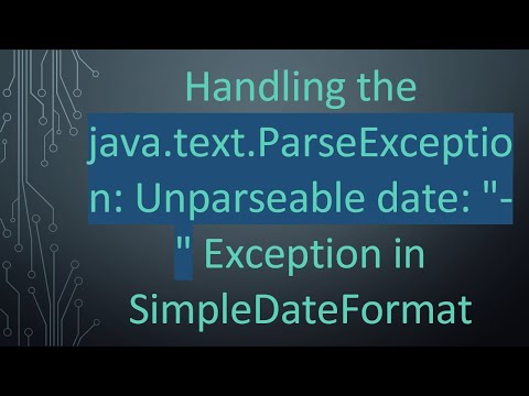 Handling the java.text.ParseException: