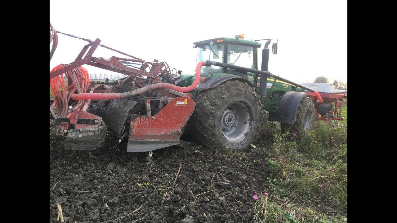 JOHN DEERE 8530 GRAMEGNA SPITMACHINE ZAAICOMBINATIE LOONBEDRIJF DAVE STRAATHOF