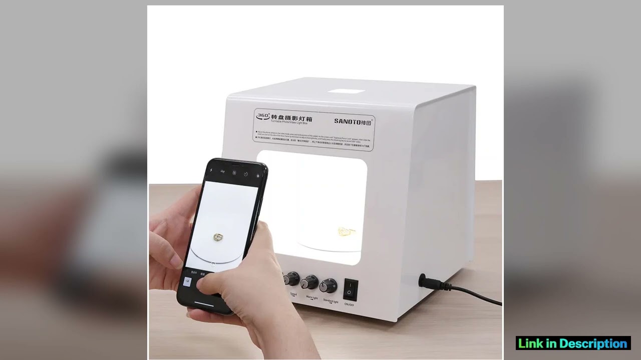 New SANOTO Photo Studio Photography Light Box Softbox Dimmable Rotating Turntable For Jewelry Photo