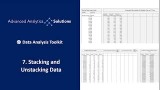 7 – Stacking and Unstacking with the Data Analysis Toolkit from Advanced Analytics Solutions Profile