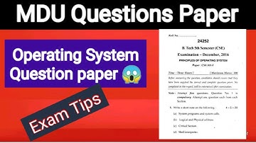 Operating system question paper | MDU operating system question paper | MDU OS question paper