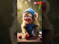 cute baby monkey eating cherry and laughing #cute #funny #monkey #shorts #forkids #explore #fyp