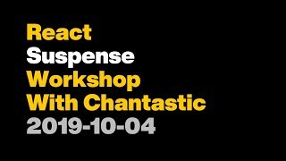 🔴 LIVE: React Suspense Workshop (preview)