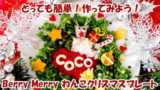 【犬ごはん・手作り食】いつものごはんで作るわんこクリスマスディナー・Berry Merry Christmas Plate 2019