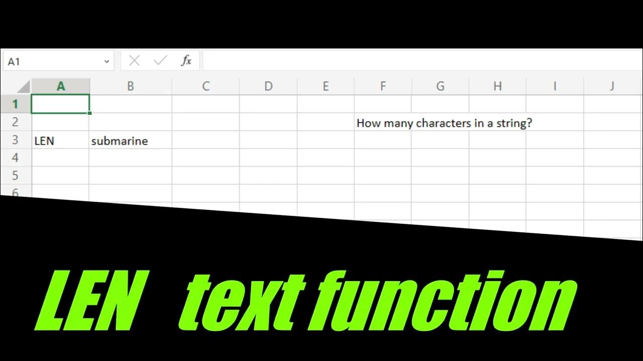 Len to get the length of a string in excel youtube