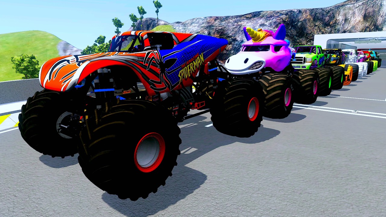Epic High Speed monster trucks jumps & crashes #143 | BeamNG Drive