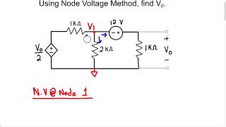 Node Voltage Method (Problem #27) - (Dependent Source #2)