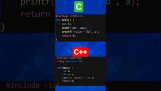 C vs C++ input output comparison #ytshorts #coding