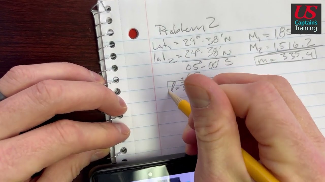 Mercator Sailing Problem 2 | Course and Distance