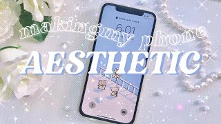 making my iphone x aesthetic!?| ios 14, widgets, wallpaper