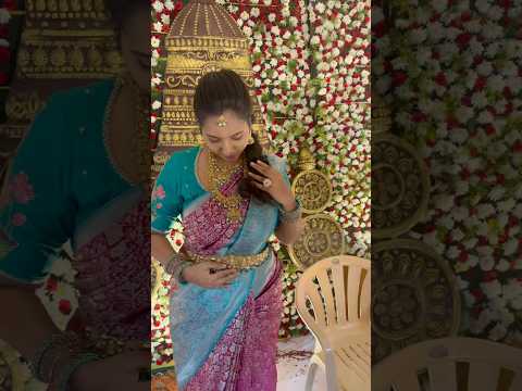 ముహూర్తం look 🩷 || #saree #bridesmaidlook #weddingsarees #pattusarees #wedding