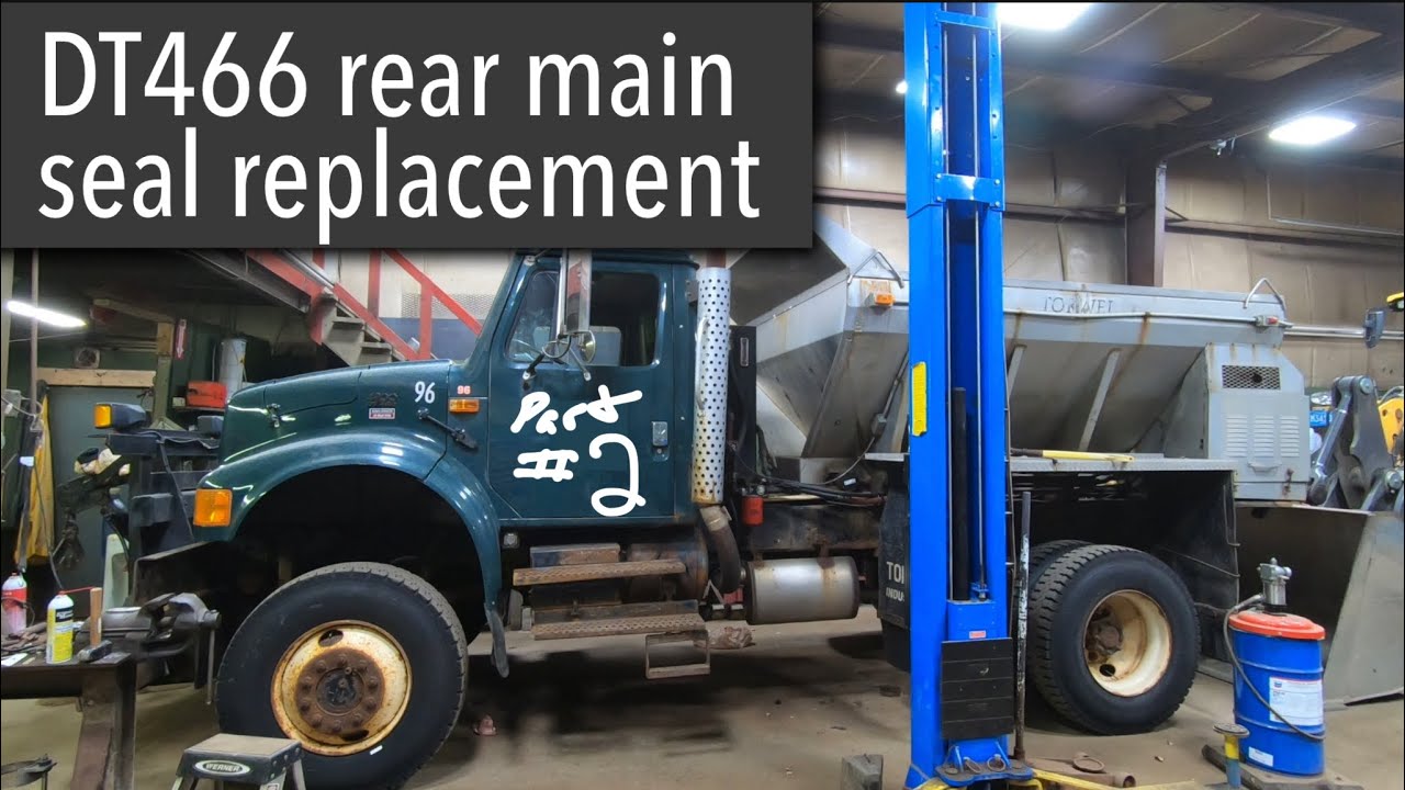 95 International dt466 rear main seal replacement part 2 YouTube