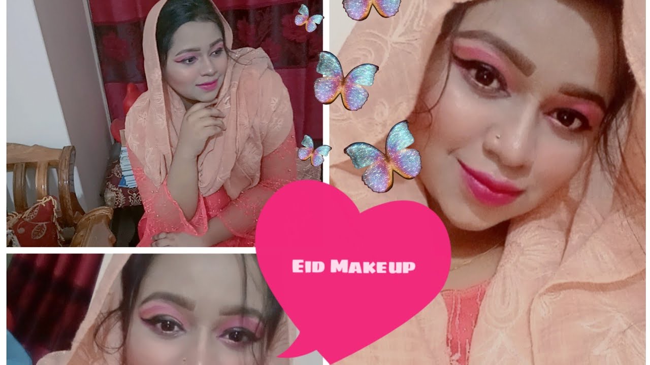 Eid special pink shimmering eye look Eid makeup tutorial ✨|Afia|Afrin|✨✨✨