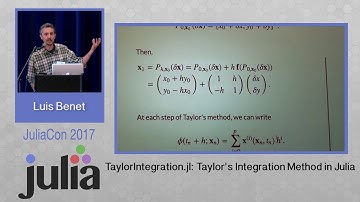 TaylorIntegration.jl | Jorge Perez, Luis Benet | JuliaCon 2017