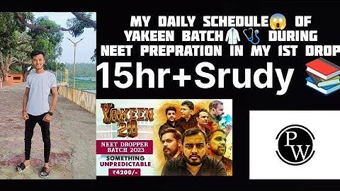 How to Make Daily Time Table during Neet🤔|Yakeen 2.0 Study Routine|NEET|PW|#neet2024 #timetable #pw
