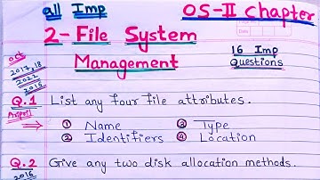 tybsc OS-II 2nd chapter imp 🥳😳😱 questions and answers for university exam 2023 new CBCS 2019 pattern