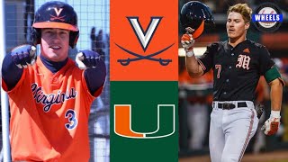 #3 Virginia vs #8 Miami Highlights (Game 2, Great Game!) | 2022 College Baseball Highlights