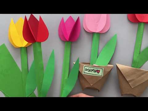 Video: How To Make Tulips From Colored Paper