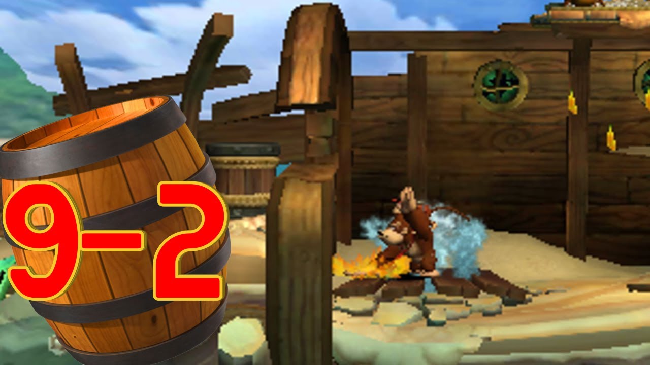 Donkey Kong Country Returns 3D: World 9-2 Gushin Geysers - YouTube