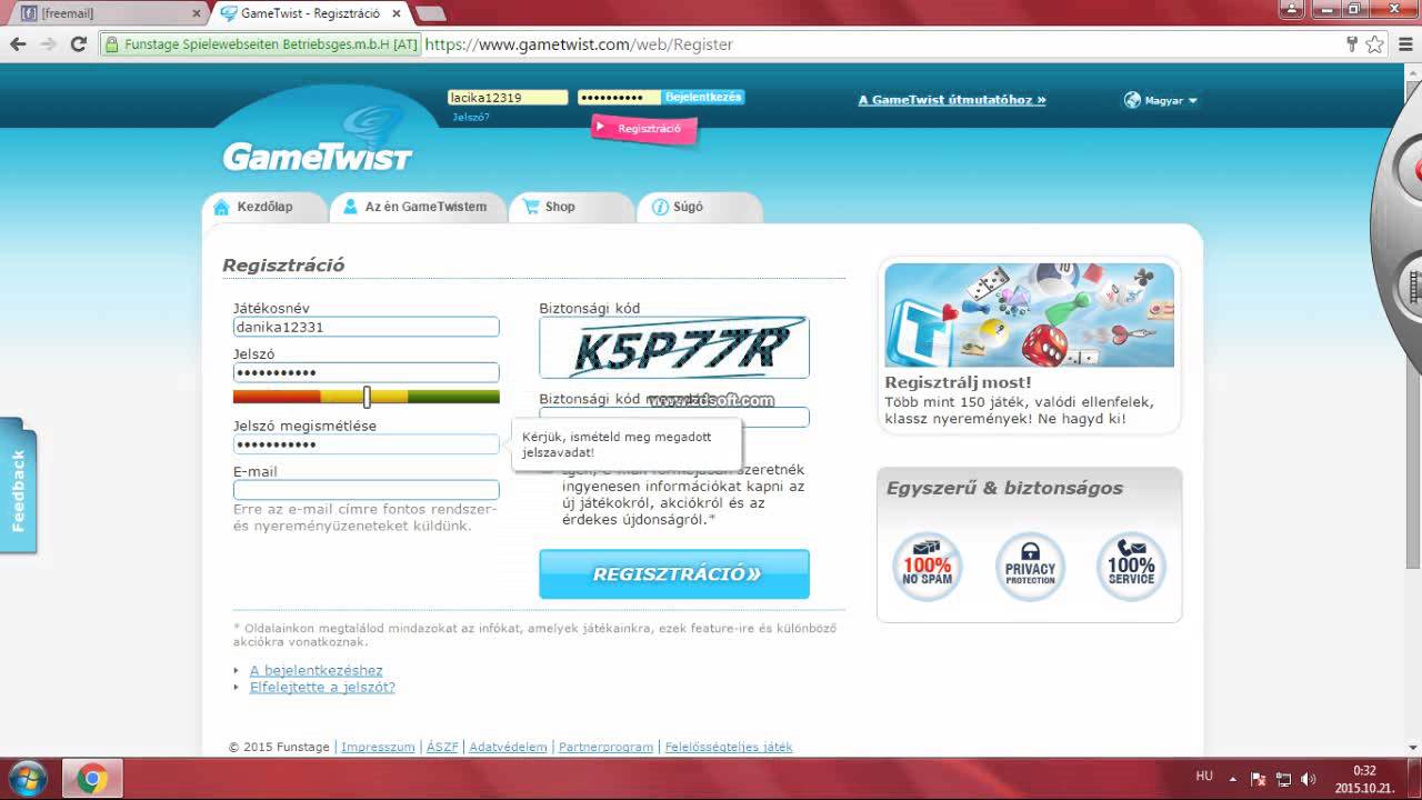 Interface de Gametwist Casino