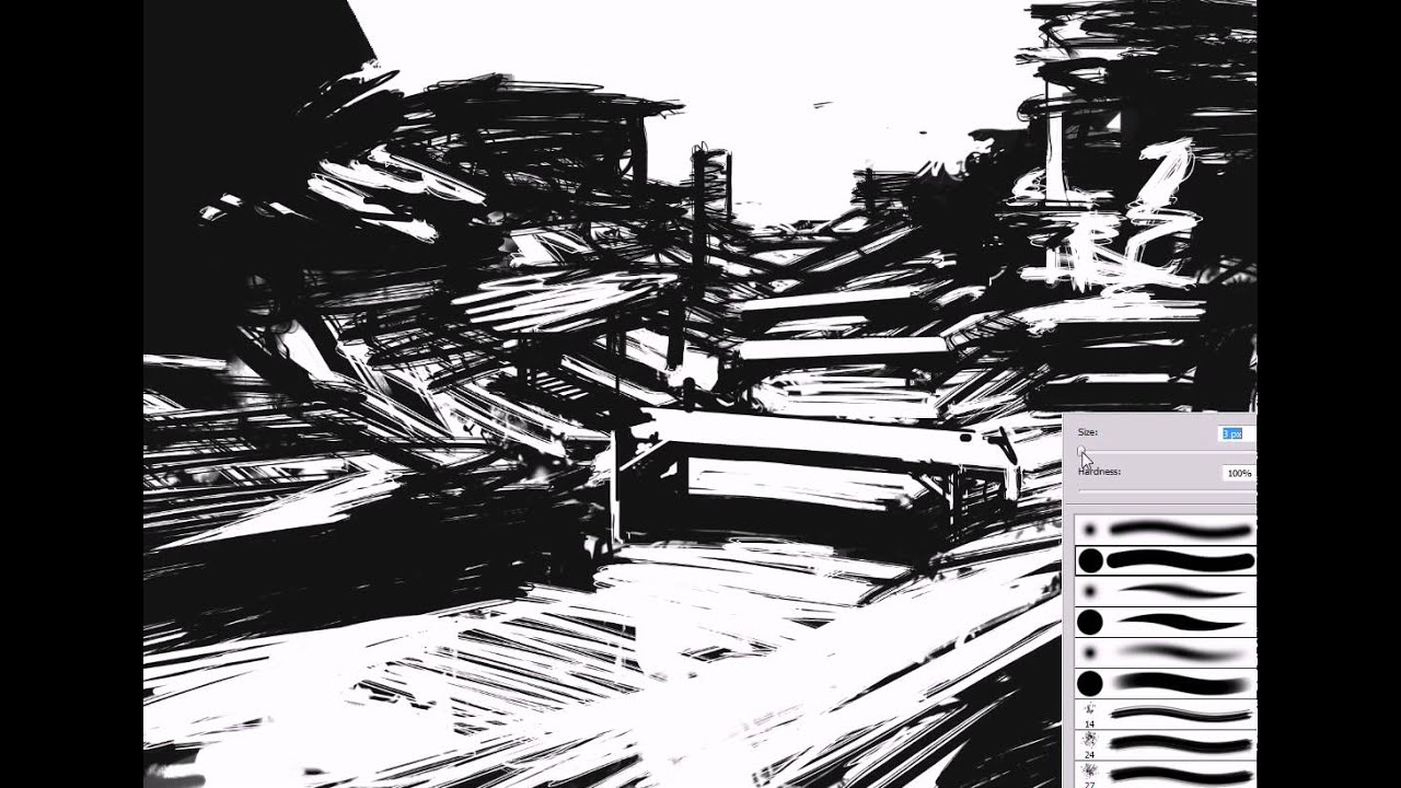 speed painted sci fi environment concept 20 min