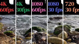 0091 - 4K vs 1080 vs 720p Side by Side at 60 and 30 fps iPhone 11